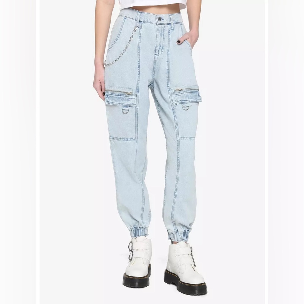 Hot Topic Light Blue Women's Cargo Jeans Size S